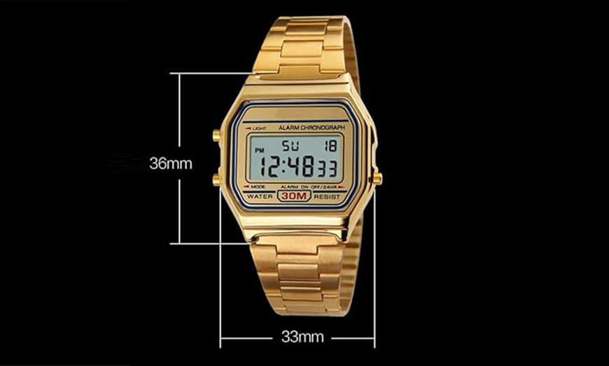 Image 2: Men's Rectangle Dial Digital Watch