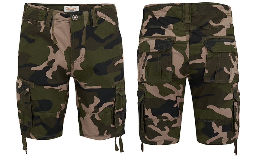 Image 2: Stallion camouflage cargo shorts