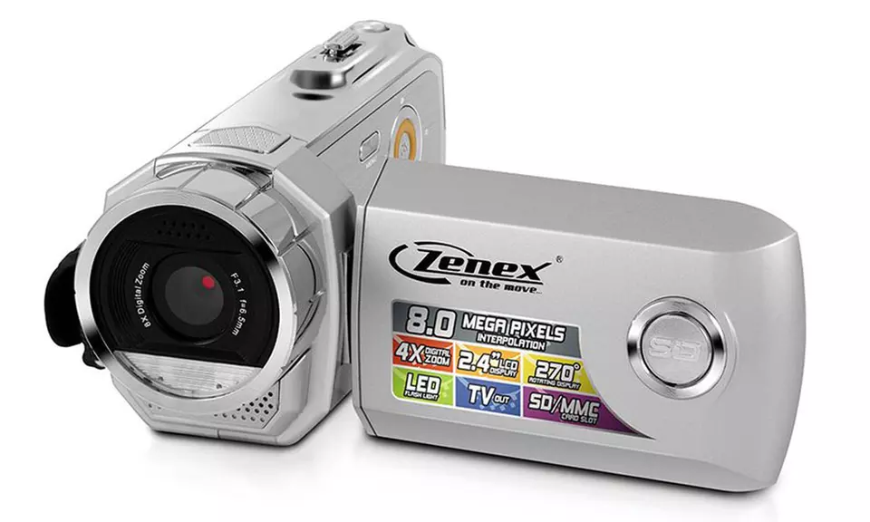 Zenex DV-5280 8MP Digital Video Camera with 4x Zoom - Primary Image
