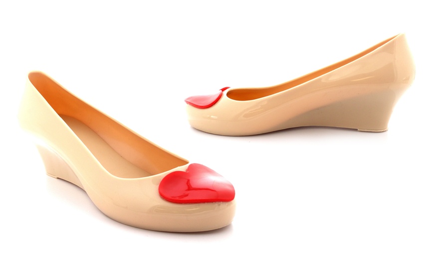 Image 5: Heart Jelly Wedge Shoes