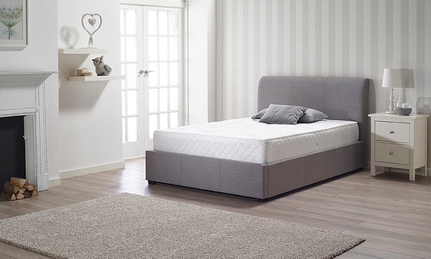 Image 2: Grey Fabric Ottoman Storage Bed