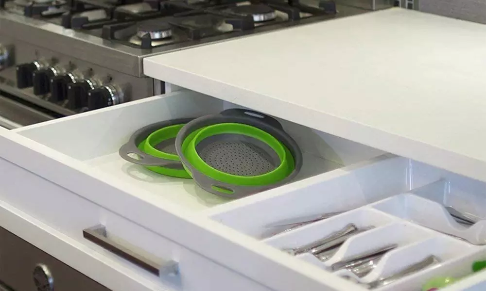 1 of 2 opvouwbare vergieten