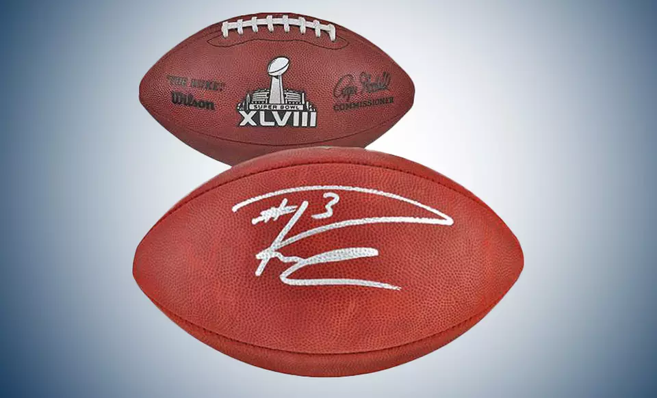 Russell Wilson Autographed Football or Helmet. Multiple Options Available from $289.99–$399.99. Free Returns. - Primary Image