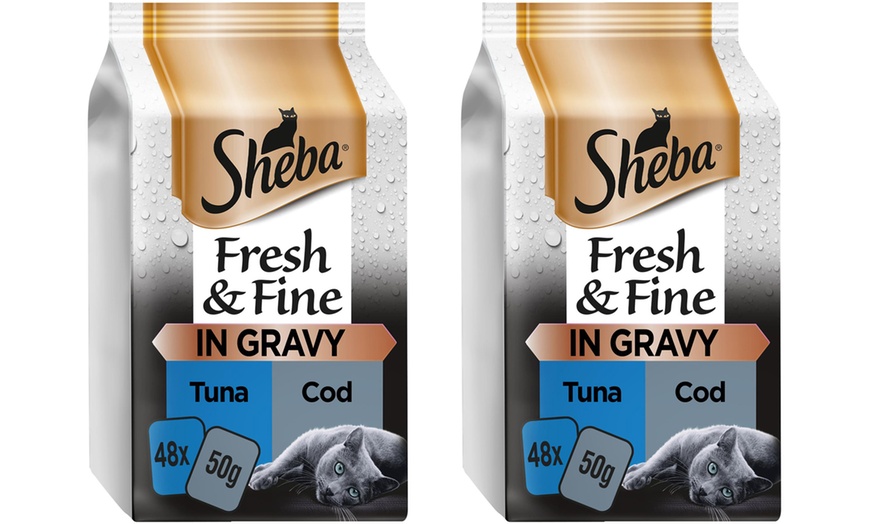 Image 5: 48 or 96 Sheba Fresh Fine Cat Food Pouches