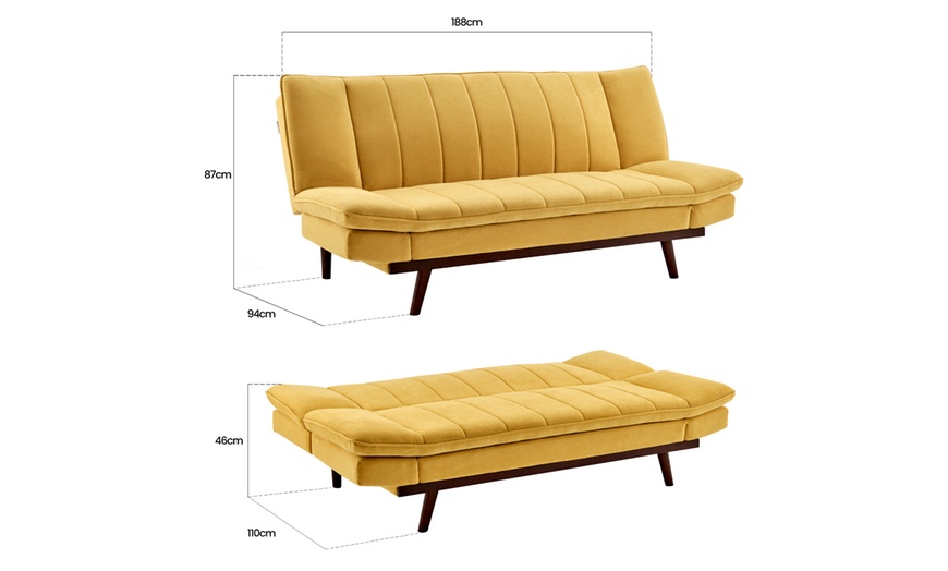 Image 23: Three-Seater Velvet Sofa Bed