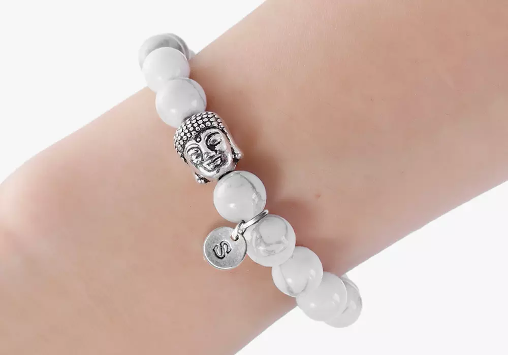 Natural Stone Bracelet with a Custom Initial Charm from Monogram Online - Second Medium