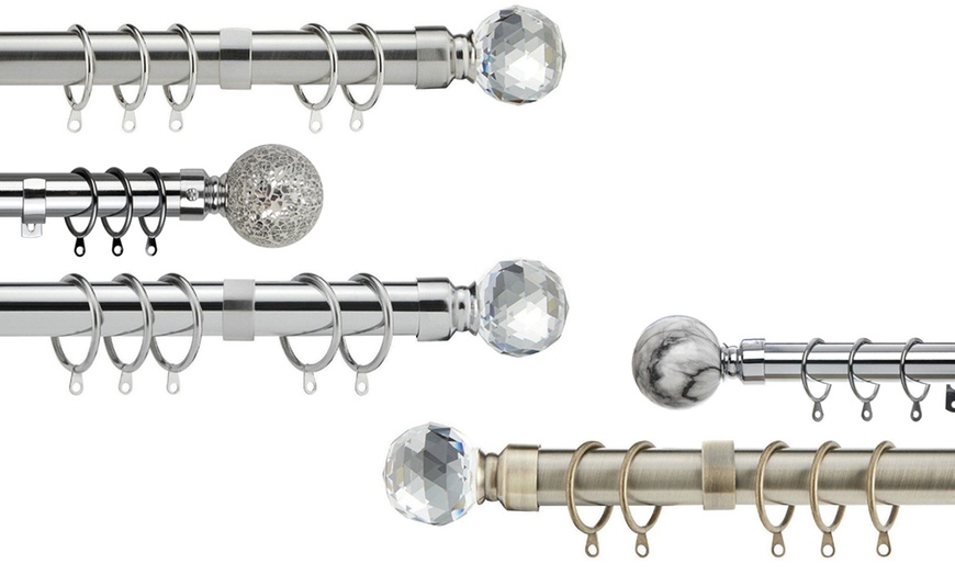 Image 1: Extendable Curtain Pole Set