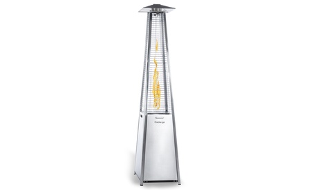 Stufa a piramide in acciaio inox Dardaruga con 2 pratiche ruote