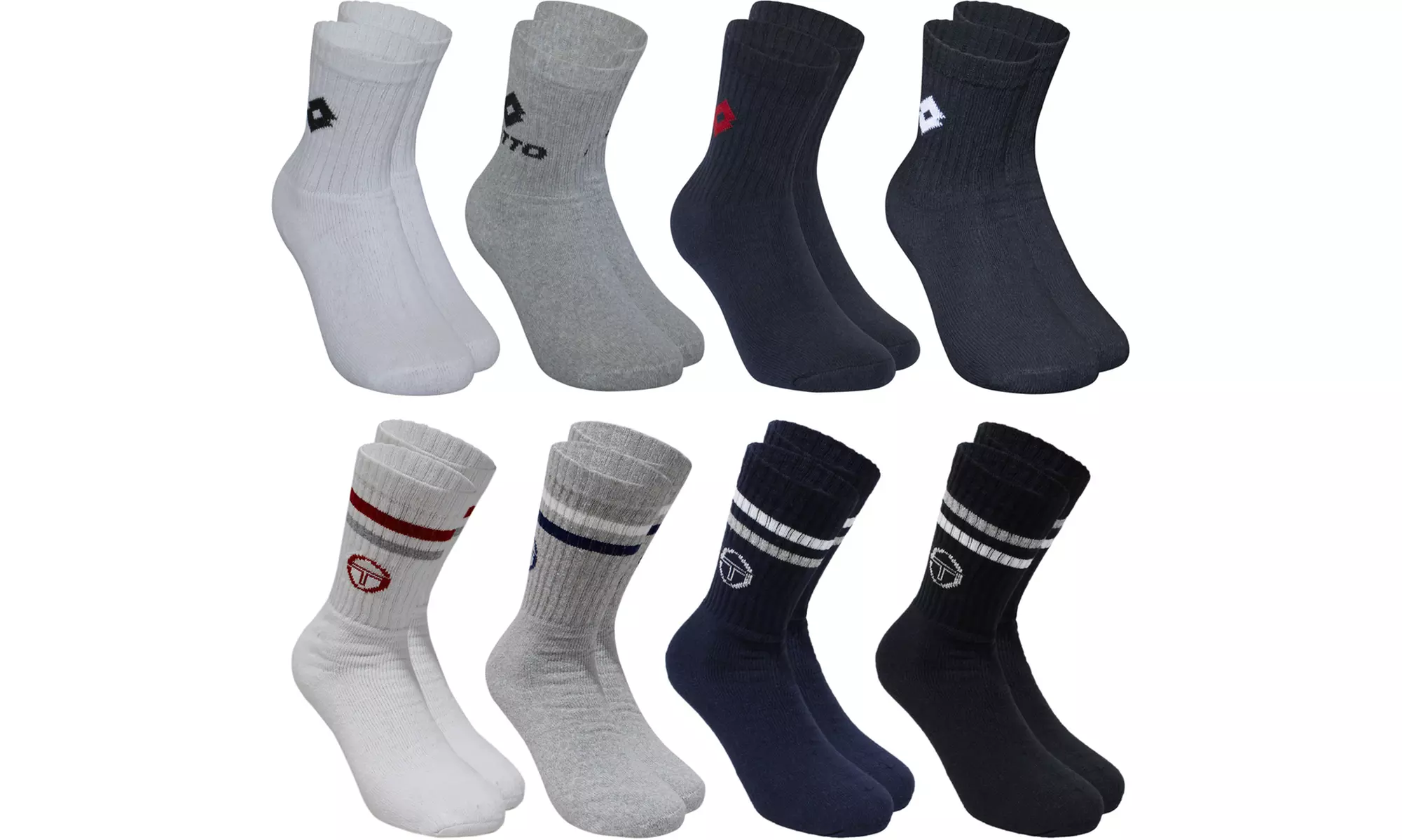 6, 12 o 15 paia di calzini sportivi Sergio Tacchini o Lotto