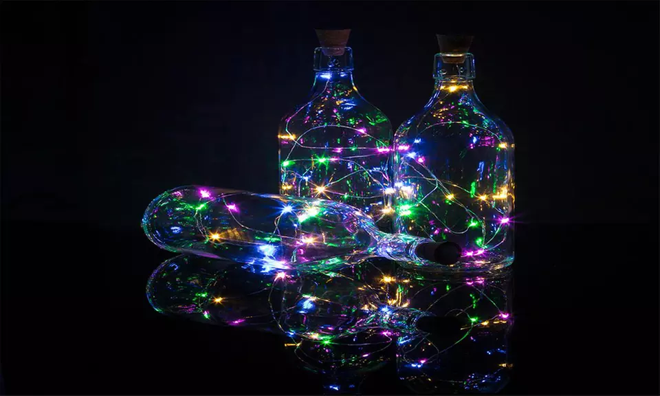 Corcho de botella con guirnalda decorativa con luces led
