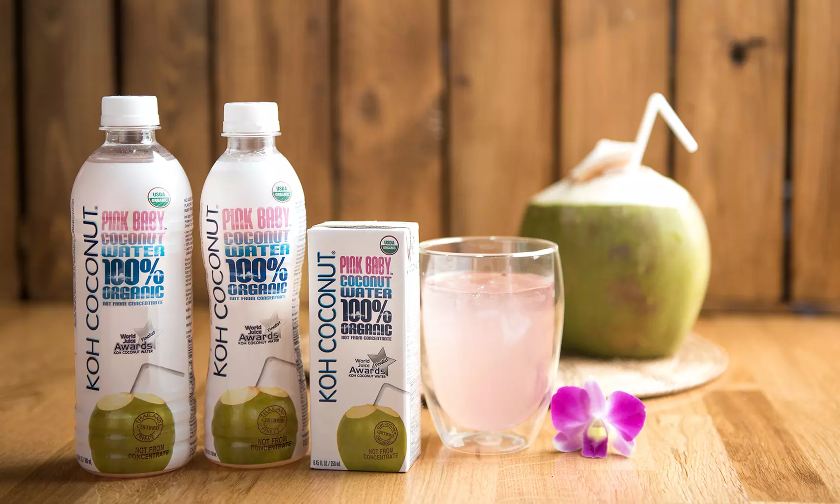 KOH Coconut 100% Organic Pink Baby Coconut Water (12-Pack) - Primary Image