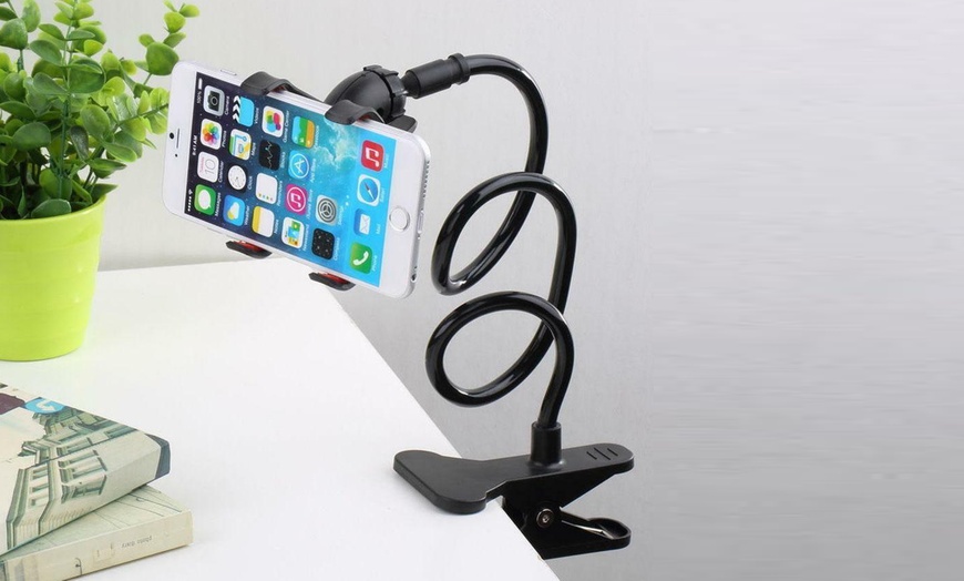 Image 1: One or Two Flexible Smartphone Clip Holders