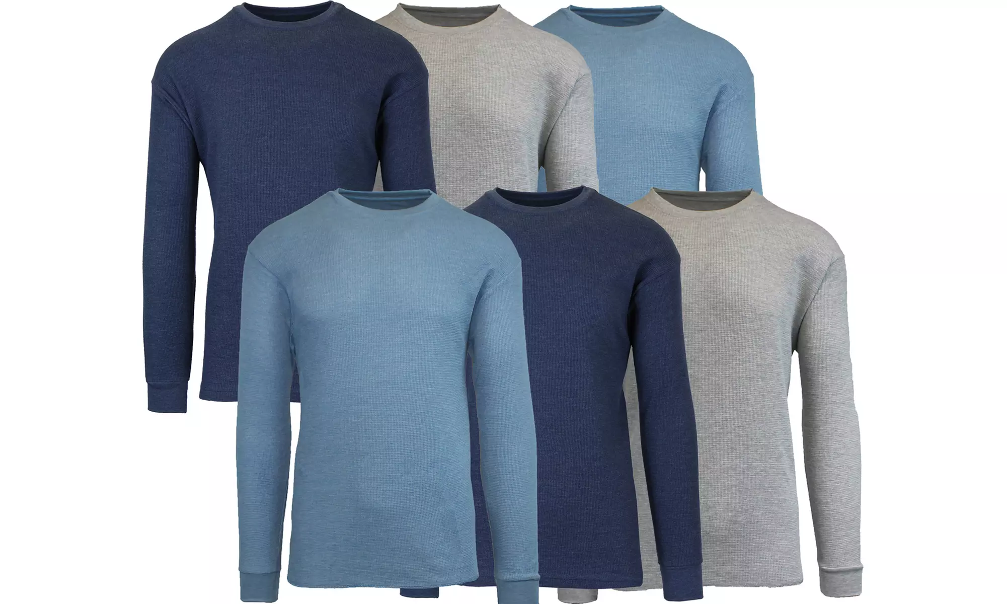 6-Pack Galaxy By Harvic Men's Crew Neck Thermal Shirts (M–5XL) - Second Medium