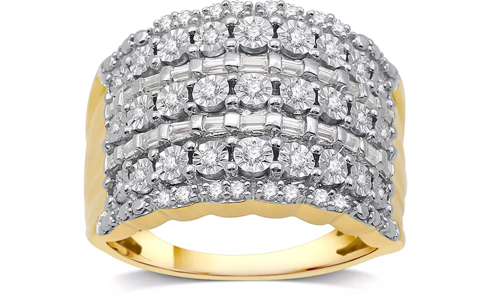 1/2 CTTW Fashion Diamond Band in 14K Gold Plating by DeCarat - Primary Image