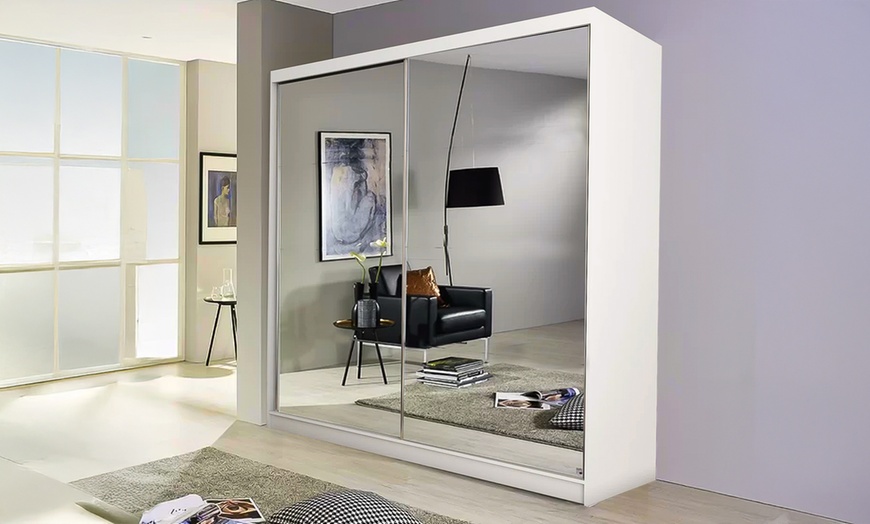 Image 1: Berlin Sliding Mirror Door Wardrobe 