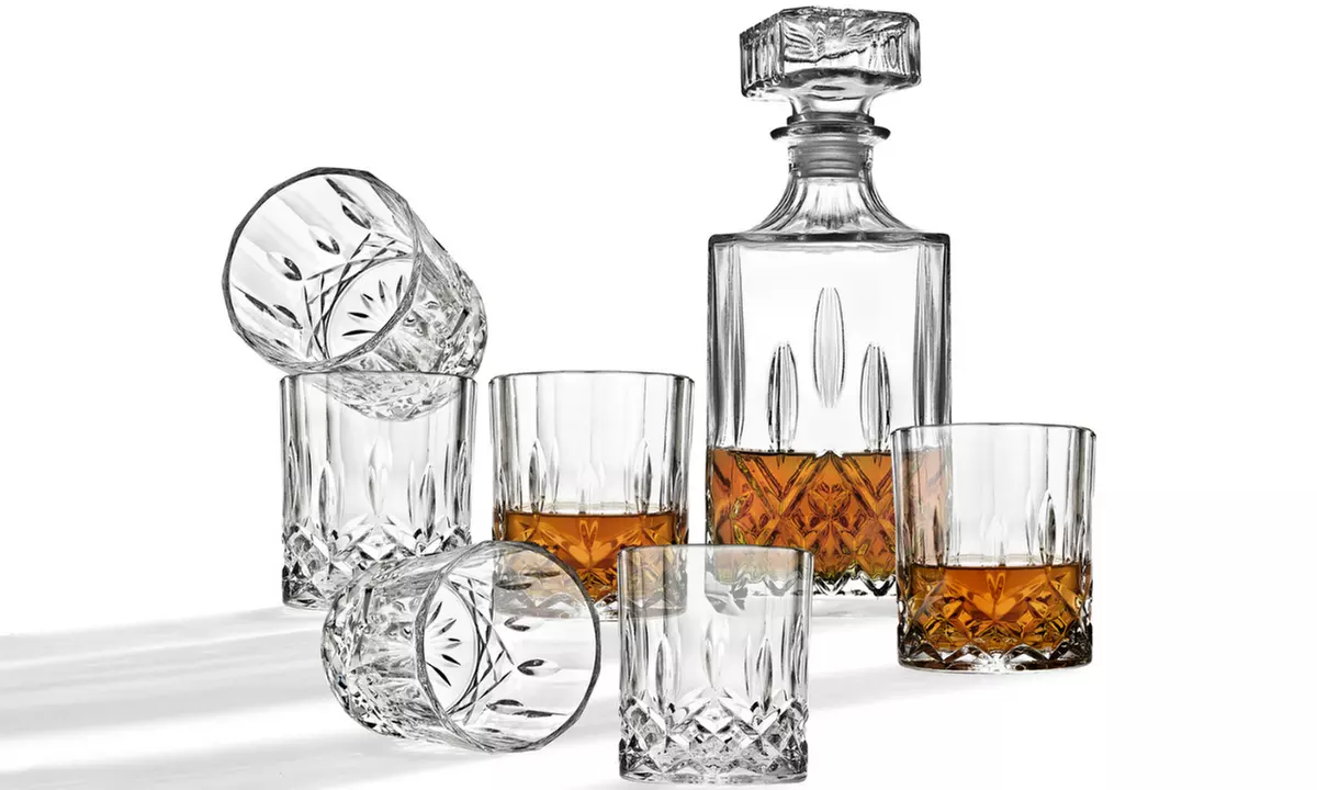 Godinger Studio Diamond Whiskey Decanter Set (5, or 7-Piece) - Second Medium