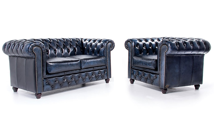 Image 44: Sofas Chesterfield en cuir authentiques 