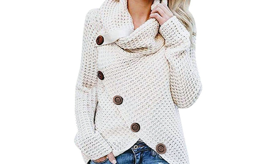 Image 9: Women's Crochet Pullover Sweater