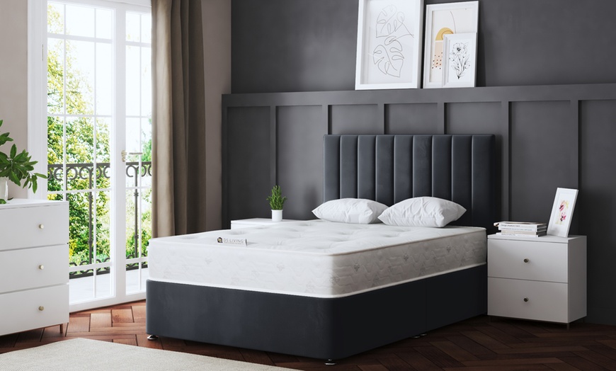 Image 2: Amelia Panel Divan Bed with Optional Mattress