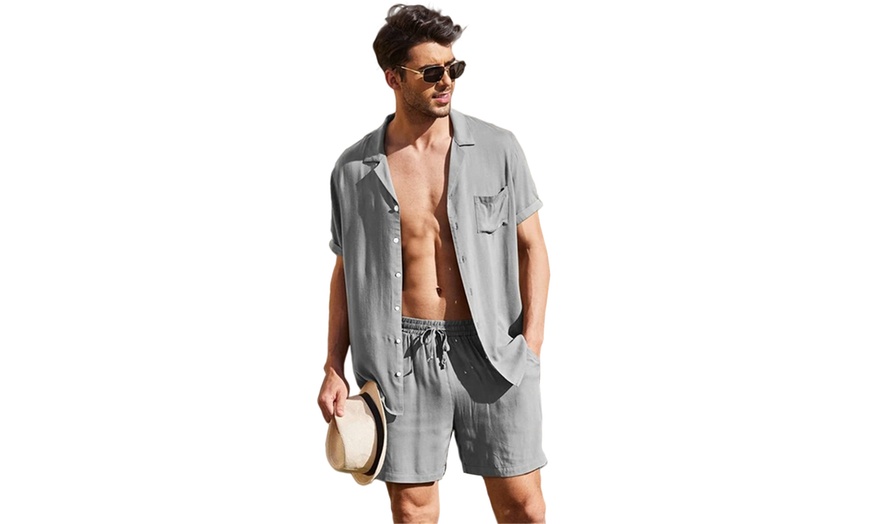 Image 8: Men's Linen Blend Co-Ord Set 