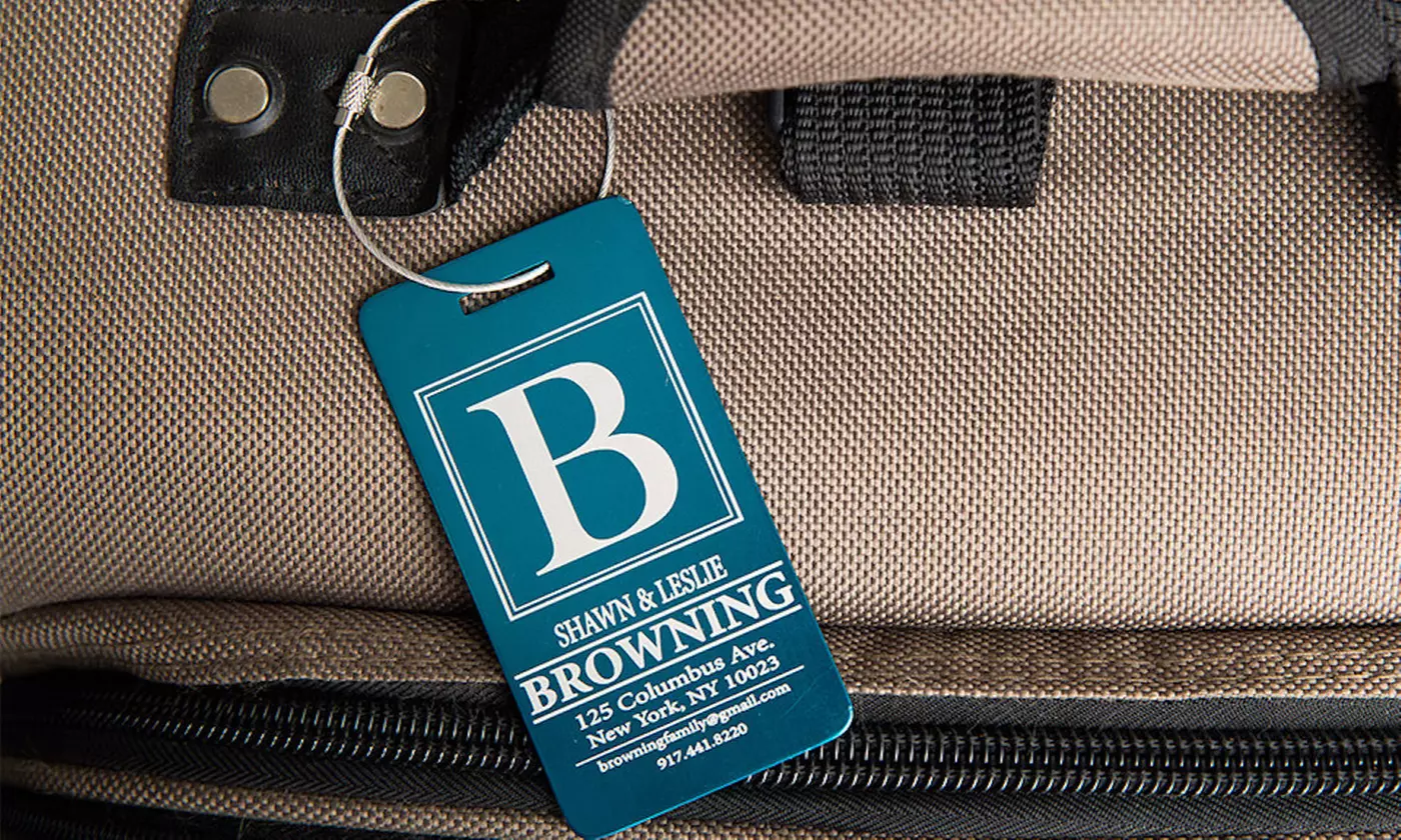 One or Two Personalized Aluminum Luggage Tags from Qualtry (Up to 61% Off) - Primary Image