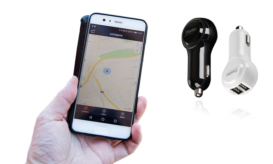 Image 1: Car Charger with GPS