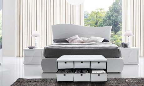 Cassapanca pieghevole in ecopelle Bakaji, con cassetti, disponibile in 3 colori