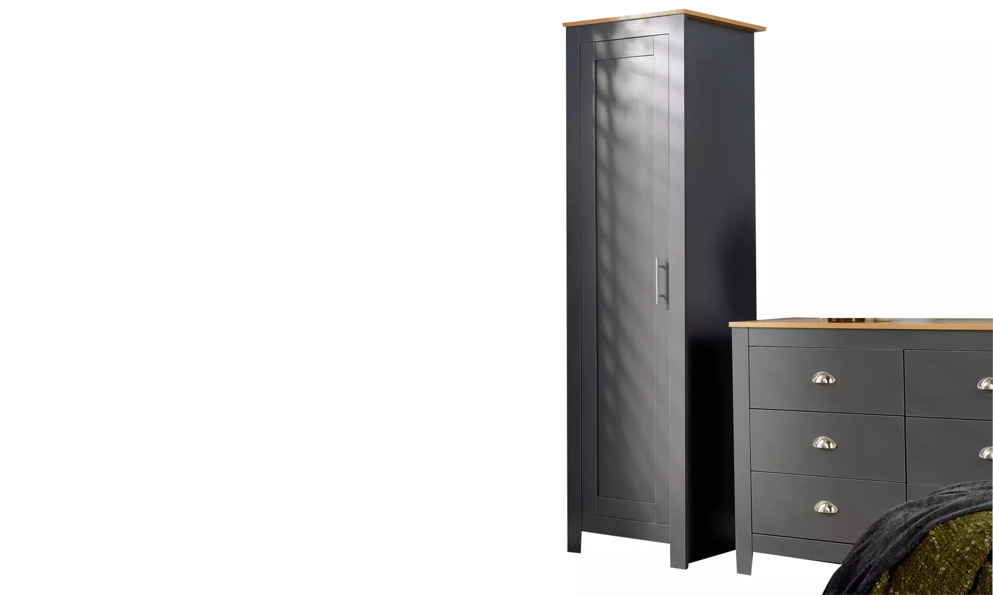 Camden Single Door Bedroom Wardrobe Storage