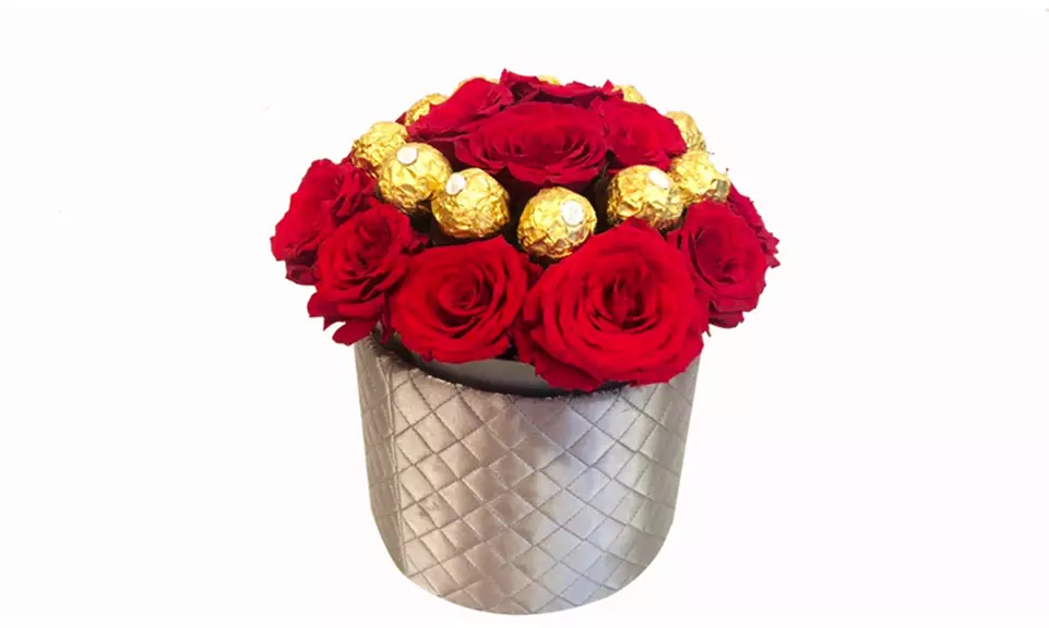 Roses with Ferrero Chocolates