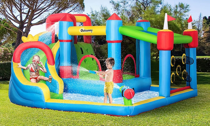 Image 1: Outsunny 6 in 1 Bouncy Castle