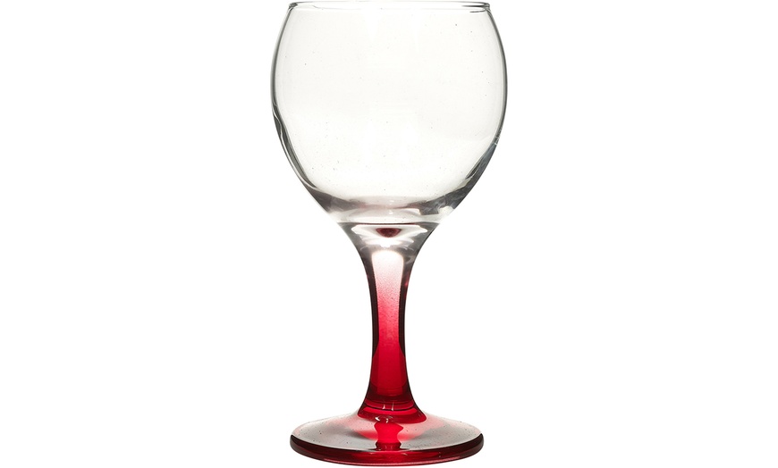 Image 4: Six or Twelve Coloured Stem Wine Glasses