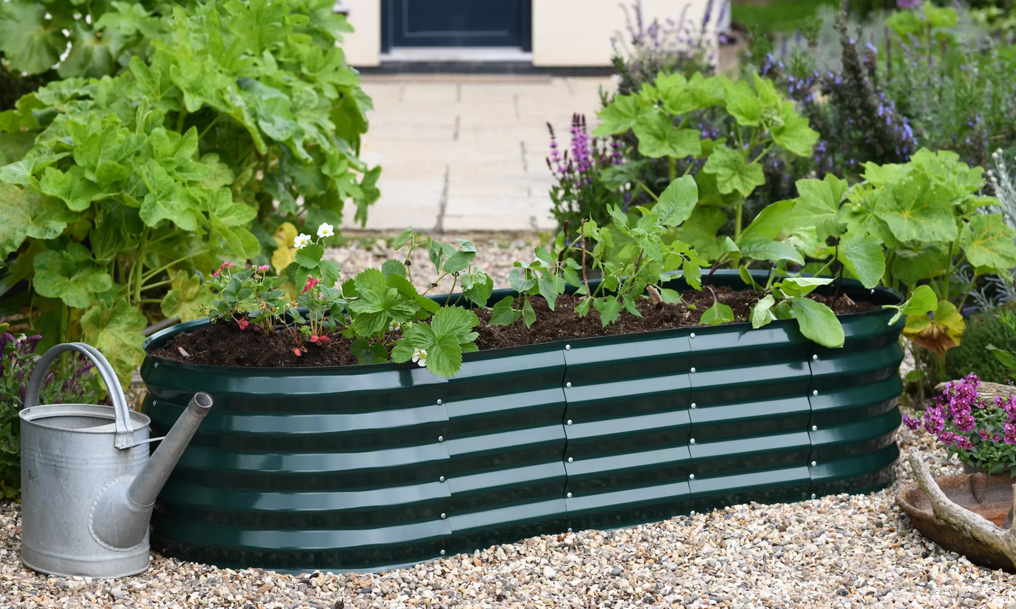 Hunter Green Metal Raised Bed - Modular Multi Size Design - Primary Image
