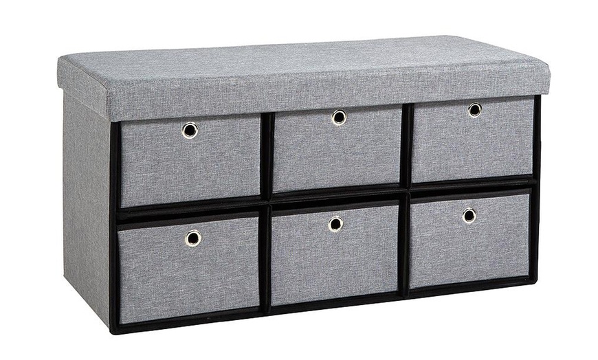 Image 15: Furniture Dealz Sofia Six Drawer Folding Storage Ottoman