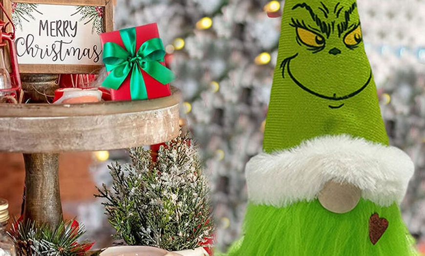 Image 6: Grinch Faceless Standing Doll Decoration