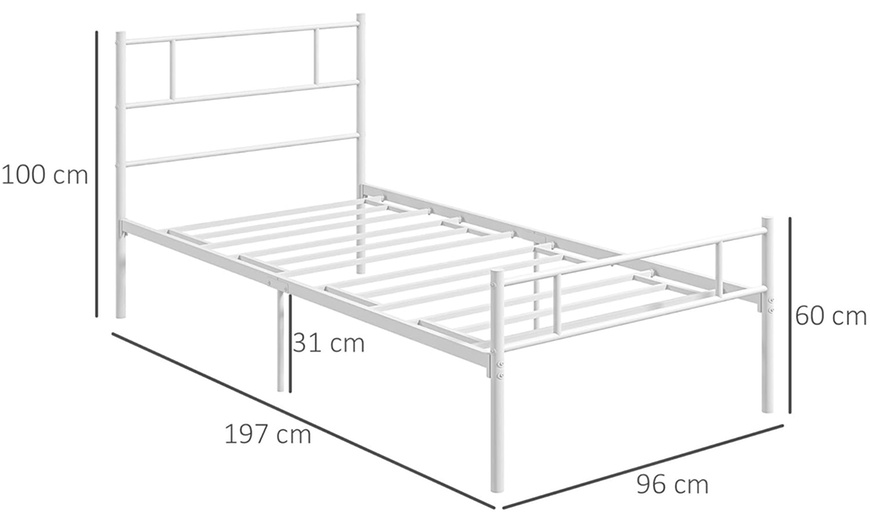 Image 17: HomCom Single Bed Frame