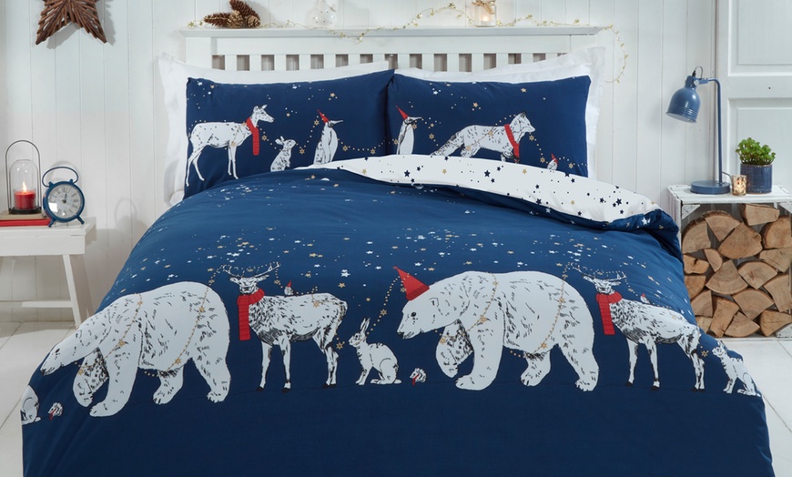 Image 1: Polar Bear & Friends Reversible Duvet Set