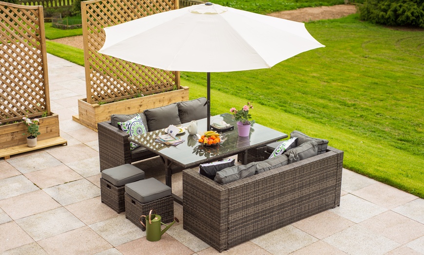 Image 12: Corner Rattan Cube Set