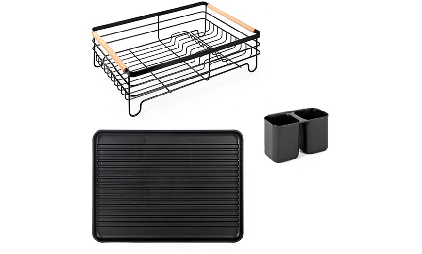 Image 19: Three-Piece Dish Drainer with Drip Tray and Cutlery Holder