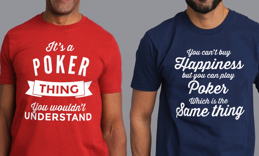 Image 1: Men's Poker-Themed T-Shirts