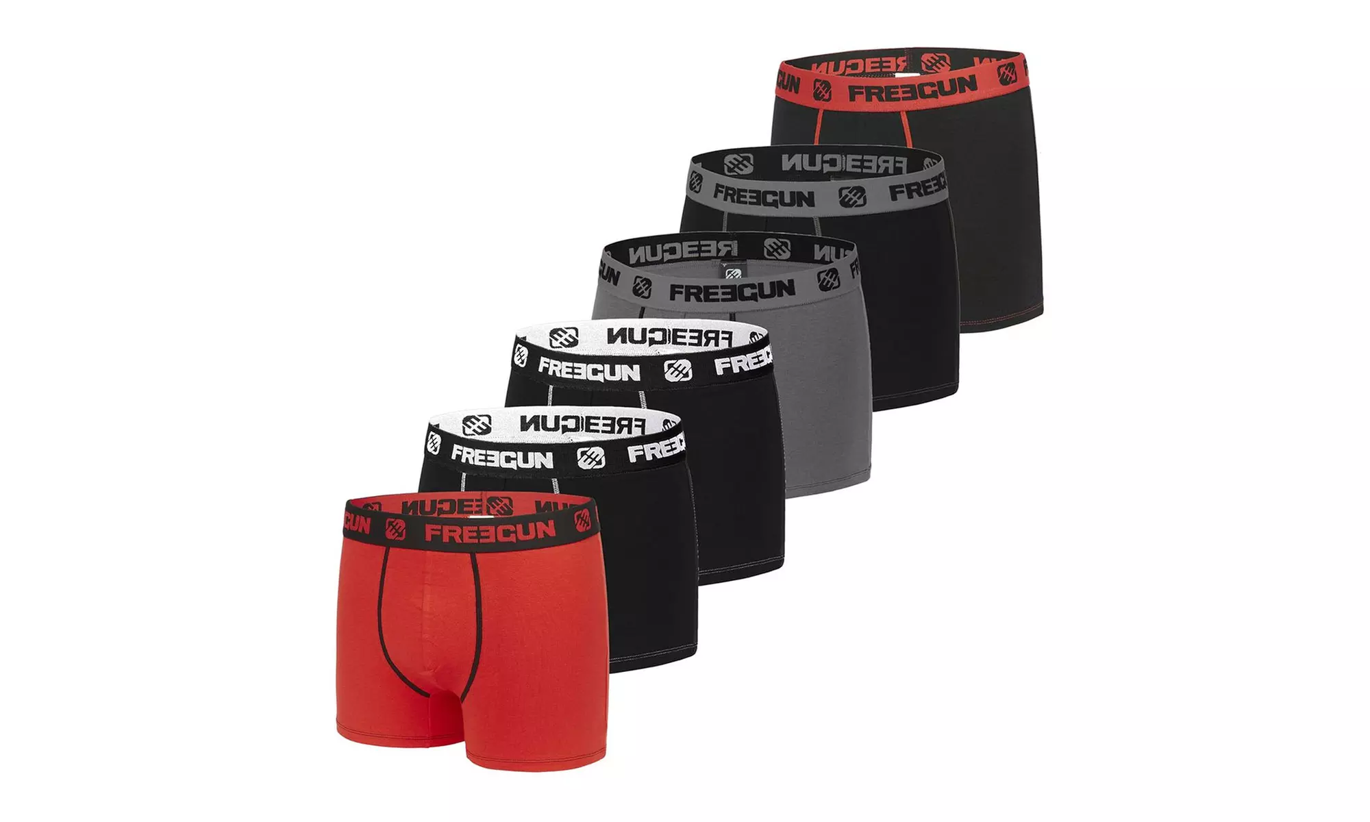 Lot de 4, 6 ou 9 boxers en coton pour homme Freegun, coloris et taille au choix - Primary Image