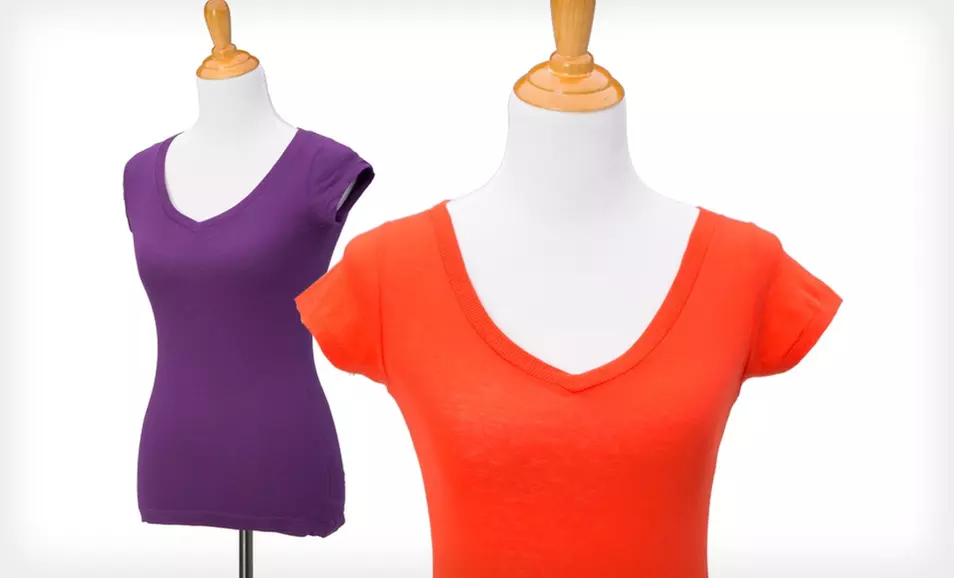 $9.99 for a Max Rave Crew- and V-neck T-shirt 3-Pack ($66 List Price). 5 Packs Available. - Second Medium