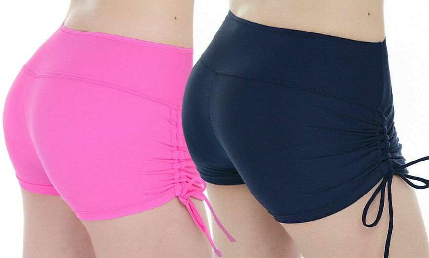 Image 1: Ruched Detail Swim Shorts