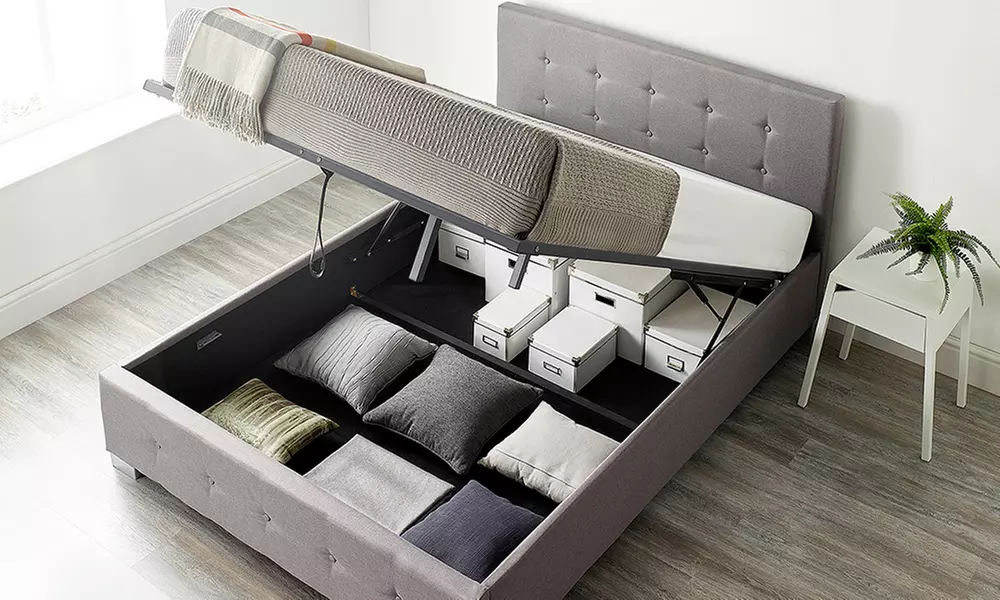 Fabric Ottoman Storage Bed with Optional Mattress