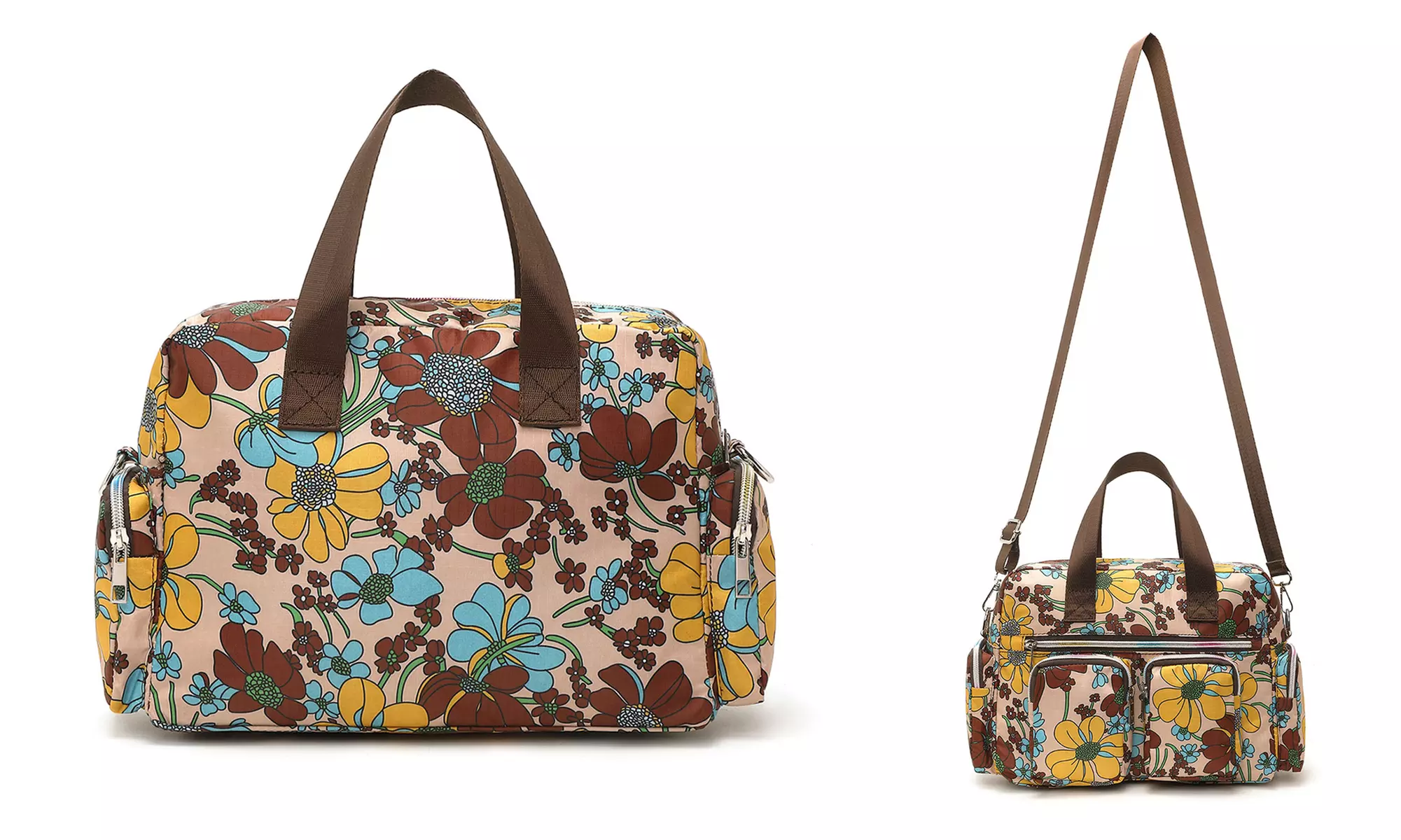 Multi-Pocket Crossbody Tote Bag