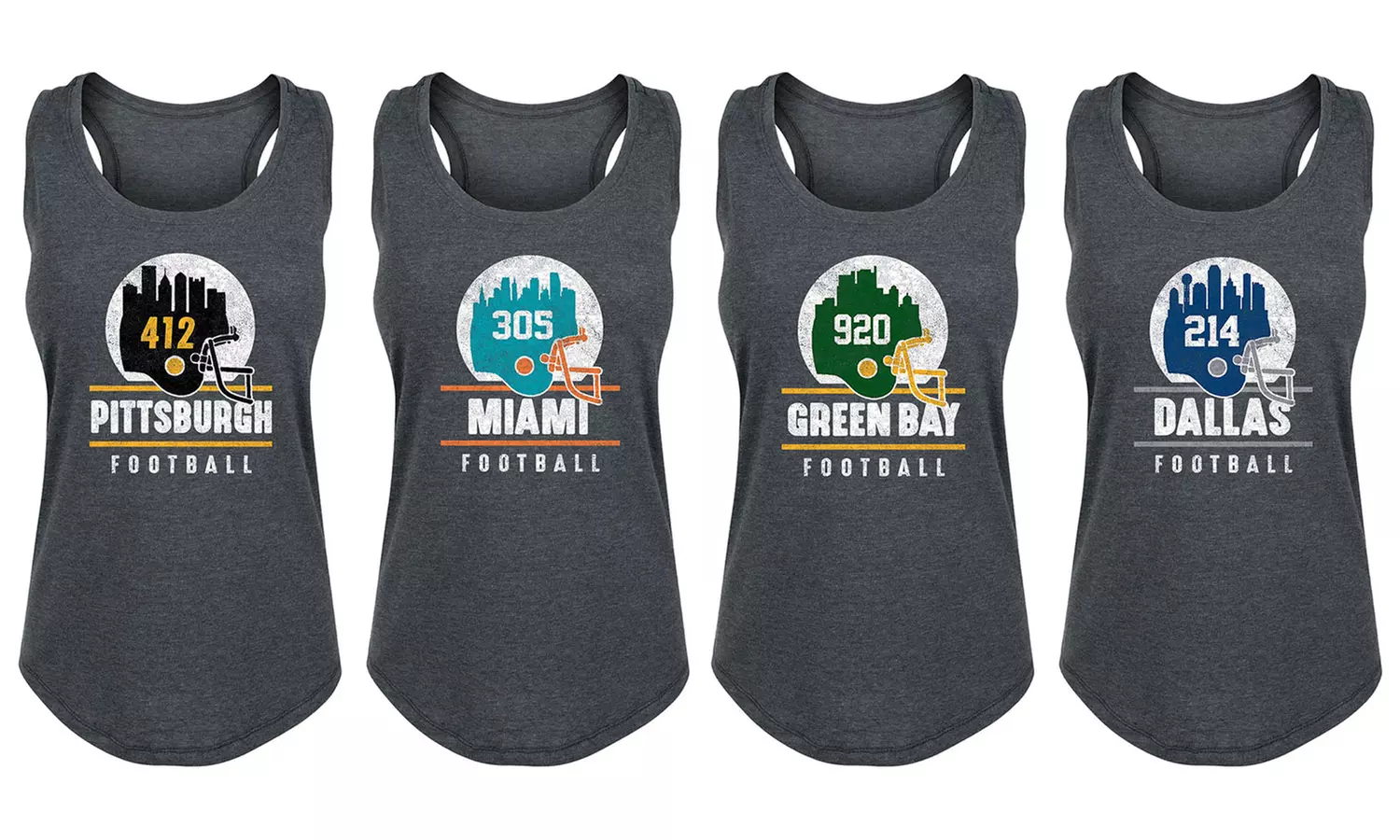 Instant Message: Women's Football Team Helmet Tanks. Plus Sizes Available. - Primary Image