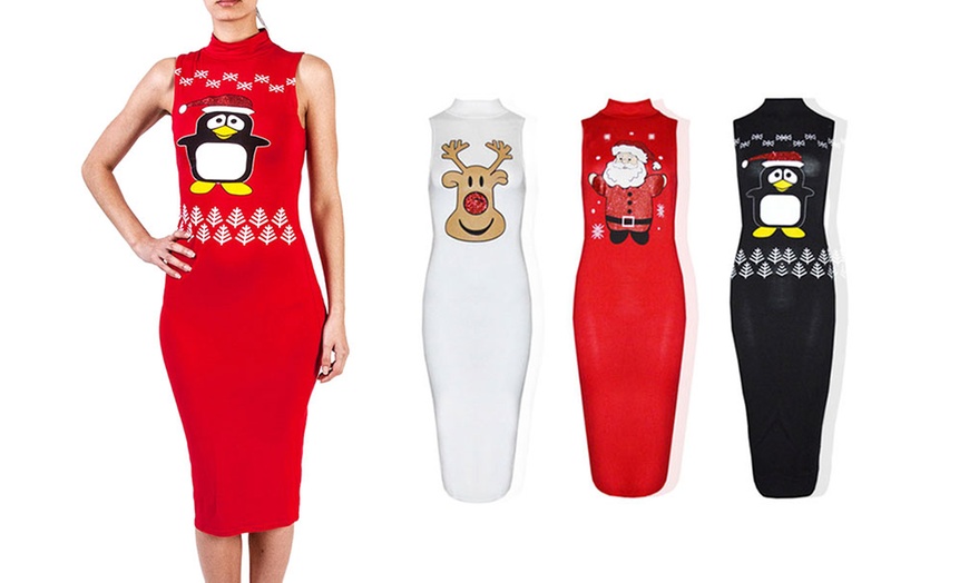 Image 1: Christmas Bodycon Dress