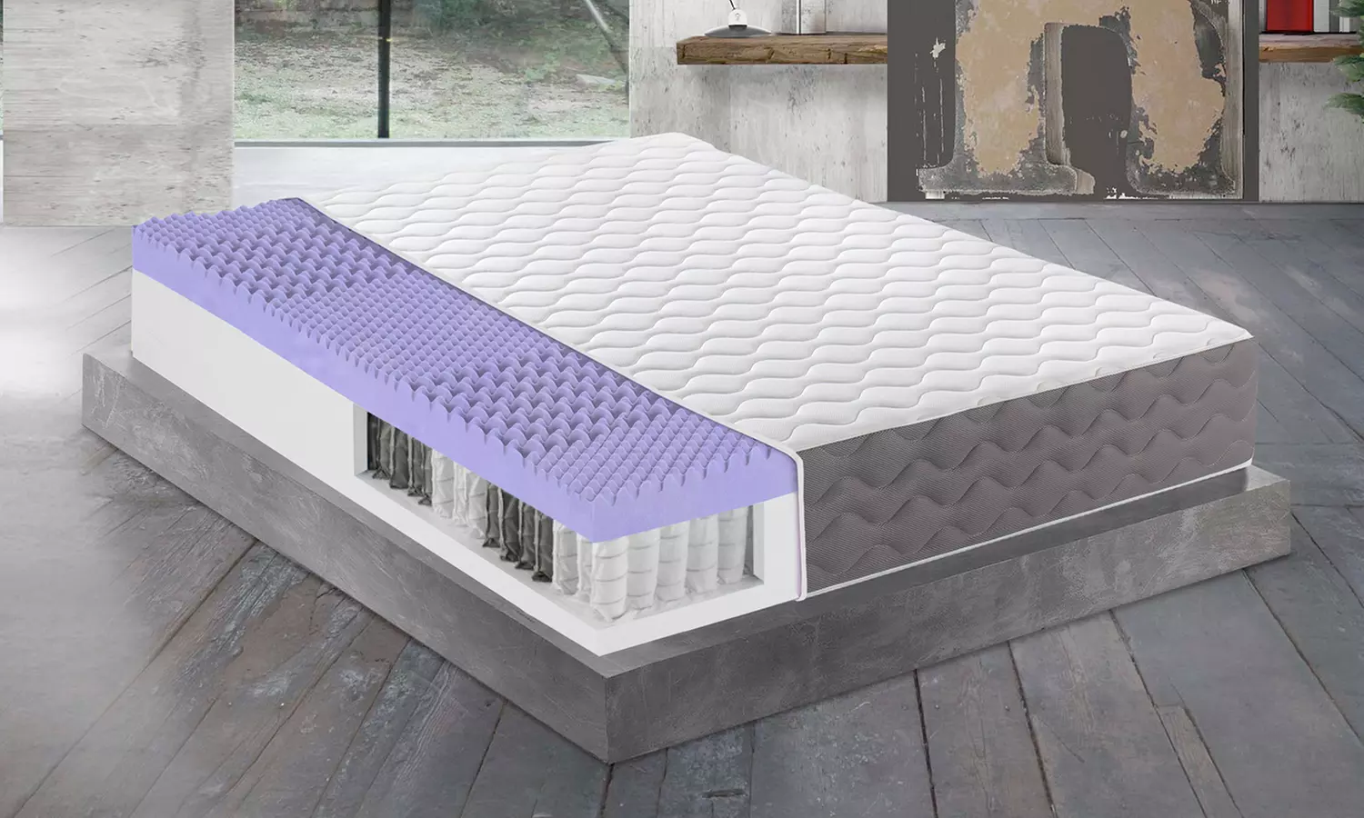 Mentor Memory-Schaum- und Taschenfedern-Matratze mit 7 Zonen