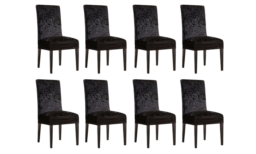 Image 26: Stretch Velvet Chair Covers