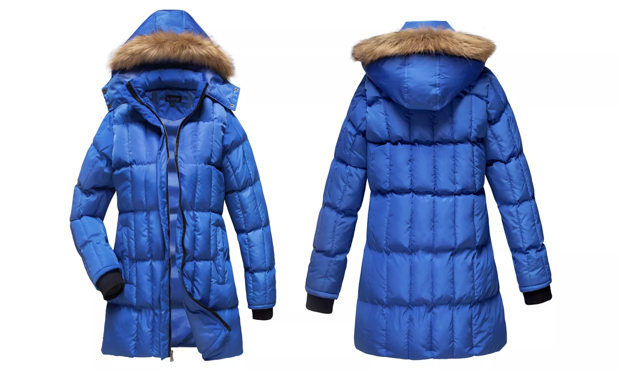 u2wear Women's Parka Puffer Coat with Hood. (Size S) - Primary Image