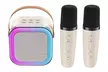 Mini-Karaoke-Gerät in Beige, Blau oder Rosa mit 1 oder 2 Mikrofonen - Second Medium